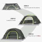 Tents for Camping 4 Person Tent Waterproof Windproof Double Layer Camping Tent, Easy Setup Dome Tent with Large Mesh Windows & Wider Door for Outdoor Camping & Hiking