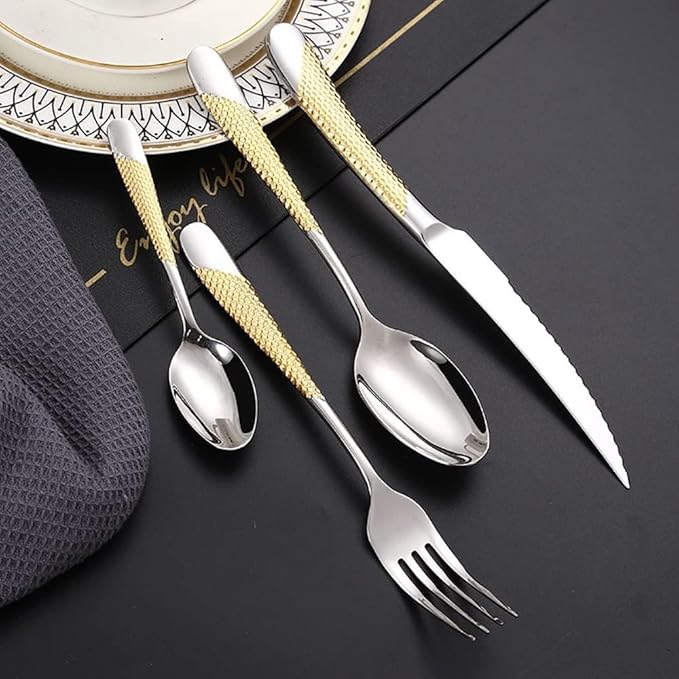 Portable Wooden Handle Camping Cutlery Set for 12 People - Ideal for Family Dinners, Camping, and Travel - 48 Pieces