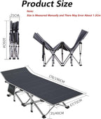 Folding Camping Bed Corduroy Cotton Cots for Camping with Mat Camping Cots for Adults Lounge Chair Portable Camping Cot