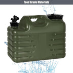 RedSwing 4 Gallon/15L Thickened Water Jug, Camping Water Container, Truly No Leakage Water Storage with Spigot, Large Military Water Tank,BPA Free Portable Overlanding Gear for Outdoors,Hiking,Green