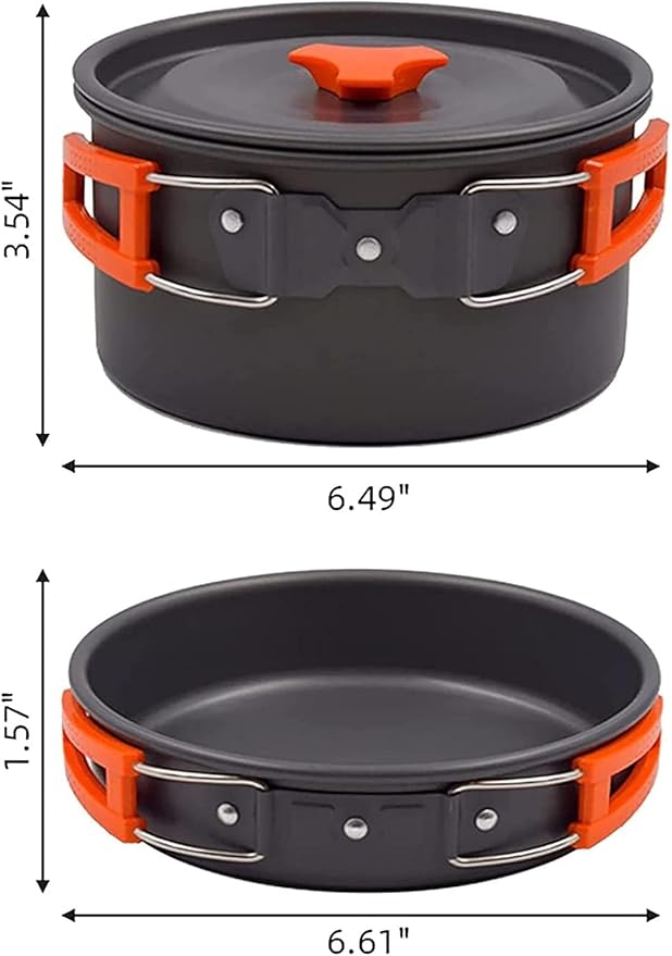 MDybf Portable Camping Cookware Set Outdoor Cooking Equipment Tableware Kit Kitchen Utensils Hiking Picnic Self-Driving Supplies Popular