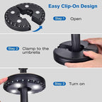 Patio Umbrella Light 3 Brightness Modes Cordless,with 24+4 Cool White LEDs-4 * AA Battery Operated Umbrella Lights,Fits 1.15"-2" Umbrella Poles,for Patio Umbrellas,Camping Tents and Indoor Use