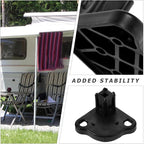 Rv Awning Bottom Bracket Foot Replacement Kit Compact Splashproof Tent Connection Base for Outdoor Camping Awning Support Stable Automatic Foot Design 2.67X2.67X1.57In