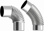 2.36" Elbow Stove Pipe Stainless Steel Chimney Flue for Outdoor Camping Wood Stove 90/45 Degree