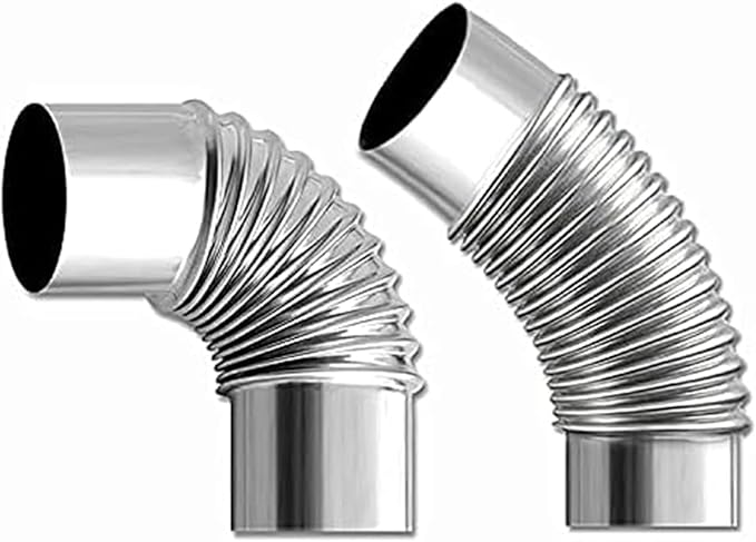 2.36" Elbow Stove Pipe Stainless Steel Chimney Flue for Outdoor Camping Wood Stove 90/45 Degree