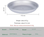 Boundless Voyage Titanium Camping Plate Dishes Saucer Lightweight Round Dinnerware Set Stackable Serving Plates Pasta Plates Travel Outdoor Home Kitchen Tableware Set Ti1117T