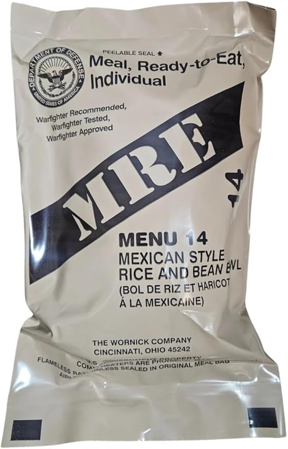 6 Packs Vegetarian Meal Ready to Eat (MRE) Military Issue Field Ration Survival Food