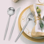 Matte Silverware Set , Oliviola 20-Piece Stainless Steel Flatware Cutlery Set Service for 4, Satin Finish Kitchen Utensil Set, Dishwasher Safe