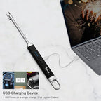 SUPRUS Lighter Rechargeable USB Lighter Arc Electric Lighetrs with Safety Switch 360° Flexible Neck Flameless Grill Long Lighters for Candle Camping Cooking (Black)