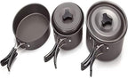 Camping Cookware Camping Pot Outdoor Cooking Set Mountaineering Backpacking Tableware Kit for Travel Hiking Picnic Black Picnic Utensils