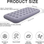 Twin Size Single Camping Air Mattress Bed with Air Pump,75"x 39"Thickened Portable Inflatable Mattress Blow Up Air Mattress,Travel Sleeping Bed Pad for Camping Home Hiking(Gray)