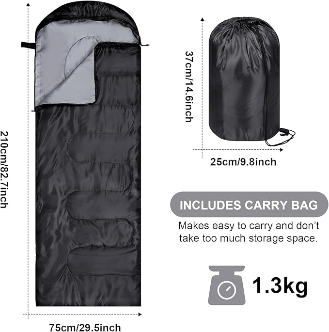 Tudomro Camping Sleeping Bag for Adults Lightweight Packable Waterproof Camping Gear Equipment to Keep Warm for Outdoor Backpacking Hiking Travel