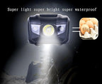 HappyOrange 3-Pack Waterproof LED Headlamp (White and Red Lights), 4 Light Modes Lightweight Headlight for Running, Hiking, Hunting, Fishing, Camping