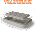 Inflatable Toddler Travel Bed: Portable Blow Up Travel Toddler Bed with Safety Sides - Toddler Air Mattress with Electric Pump ＆ Carry Bag,Ideal for Sleeping and Outdoor Camping (Beige, 60")