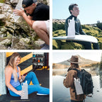 Survivor Filter Clear Collapsible Water Bottles - Travel, Hiking, Foldable, BPA-Free - 2 x