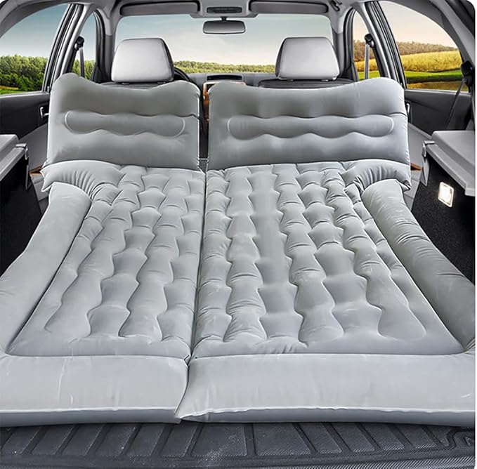 Car Air Mattress for Honda HRV 2023-2024, Trunk Rear Seat Inflatable Thickened Flocking Travel Camping Bed, Air Pump 2 Pillows,Grey