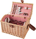 Rattan Basket Outdoor Camping Storage Box Picnic Dinner With Cover Portable With Tableware Wicker Picnic Basket
