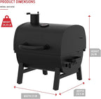 Nexgrill 17.5" Portable Charcoal Grill with Adjustable Chimney Vent, 349 SQ. In Cooking Area, Table Top Grill for Camping, Outdoor Cooking, Patios, and More – 820-0258