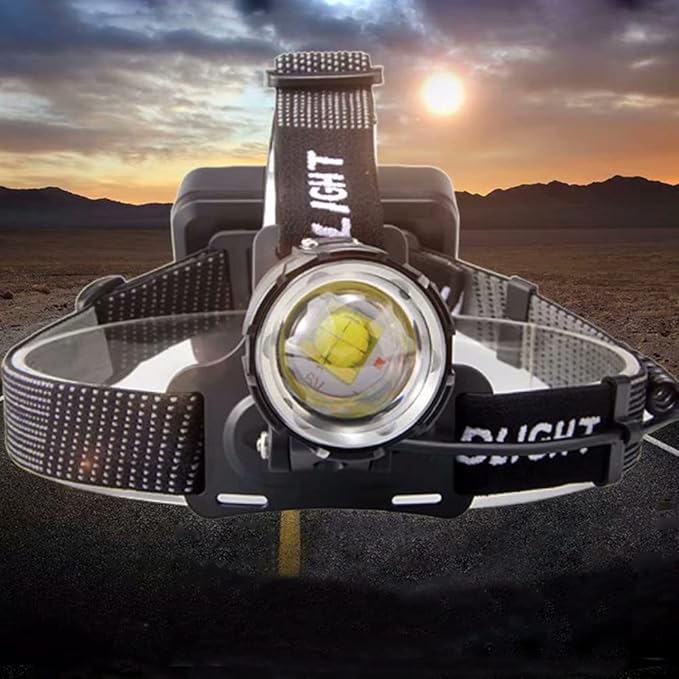 MINCHEN Headlamp 8000Lumens Zoom Adjustable 3 Working Modes Headlamp USB Rechargeable No 18650 Batteries. (White Light)
