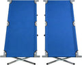 Portable Folding Camping Cot, Heavy Duty Sleeping Bed with Carrying Bag, 610D Oxford Cloth & Lightweight Aluminum Frame, 275lbs Load, Outdoor Cot for Adults, Travel, Hiking, Office (Navy blue, 2 Pack)