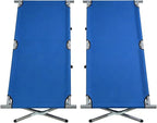 Portable Folding Camping Cot, Heavy Duty Sleeping Bed with Carrying Bag, 610D Oxford Cloth & Lightweight Aluminum Frame, 275lbs Load, Outdoor Cot for Adults, Travel, Hiking, Office (Navy blue, 2 Pack)