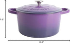 Crock-Pot Artisan 7-Quart Round Enameled Cast Iron Dutch Oven – Lavender Purple, Durable Heavy-Duty Cookware for Slow Cooking, Baking, Roasting with Lid