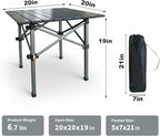 Folding Camping Table, Portable Lightweight Beach Tables for Sand Foldable, Aluminum Roll-up Folding Square Table for Outdoor Camping, Picnic, Card, Travel
