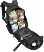 Lightning X Stocked Modular Trauma & Bleeding First Aid Responder Medical Backpack + Kit + Hydration Bladder - Black