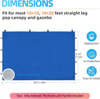 Joramoy Instant Canopy Sidewall 10×10 for Pop Up Tent, Waterproof Sunwall for Straight Leg Canopy with UV Protection, 1 Pack Side Panels Only(10×10, Blue)