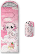 AILONEN Kawaii Panda Sleeping Bags,Lightweight & Waterproof,3 Season Warm & Cool Weather,Dreamy Purple Flower Animal Themed Sleeping Bags for Boys,Girls,Kids,Adults Travelling,Outdoors