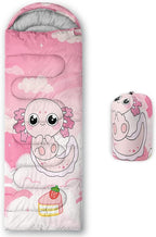 AILONEN Kawaii Panda Sleeping Bags,Lightweight & Waterproof,3 Season Warm & Cool Weather,Dreamy Purple Flower Animal Themed Sleeping Bags for Boys,Girls,Kids,Adults Travelling,Outdoors