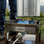 GasOne Stainless Steel Propane Burner Cooker With Regulator with Steel Braided Hose For Outdoor Cooking, Turkey Fry