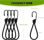Bungee Cords Heavy Duty Outdoor by Garloy,10 Pcs Mini Bungee Cords with Hooks,Durable Rubber Canopy Ties Ideal for Tarps Tents Wire Racks and Other Camping Accessories