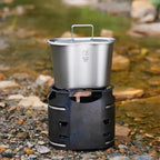 Keith Titanium Ti3061 Pro Plastic-Free Canteen Mess Kit with Stove – Grade 1 Titanium Cookset, 37 oz Bottle, 24 oz & 13.5 oz Cups, Custom MOLLE Field Carry Case with Premium Zippered Pouches