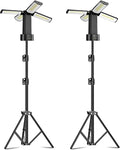 CORESLUX 10400mAh Rechargeable Camping Lights with Stand, 6000K Portable Work Light with 4 LED Lamp Heads, Magnetic Work Light Camping Essentials for Outdoor Work, Garage, Camping, Fishing, 2 Pack
