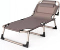 Breathable Camping Cot, 4-Position Folding Chaise Lounge Chair, Portable Folding Bed for Office/Home Nap, Sturdy Frame Tent Cot