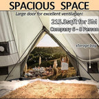 Bell Tent Set with Tent Tarp for 4 Season Camping, 300D Oxford Waterproof Yurt Tents with Porch and Top Stove Jack Living 4/6Person Family Tents