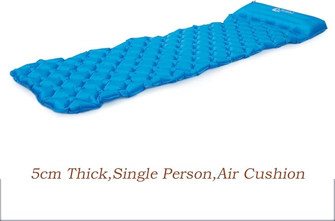 Outdoor Lightweight Camping Equipment, Moisture-Proof Pad, Inflatable Bed, Thickened Floor Mat, Portable Tent Sleeping Pad, Air Cushion(Blue,224x68x5cm(88x27x2inch))