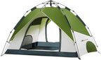 MOON LENCE Pop Up Tent 3-4 Person, 60s Instant Setup Camping Tent with 2 Doors, Water-Resistant & Windproof Dome Tent for Car Camping, Backyard, Traveling