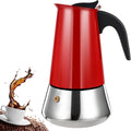 2 Cup Stovetop Espresso Maker Stainless Steel Moka Pot Stove Top Percolator Italian Coffee Makers Capable Mocha Greca Machine Cafe Classic Induction Cookers for Home and Camping 100ml 3.3oz