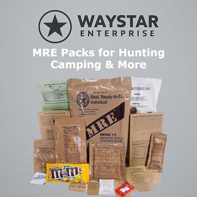 U.S. MRE Meals Ready to Eat (12-Pack) – Military-Grade Emergency Food Supply w/Flameless Heaters – Survival Rations for Camping, Prepping, Disaster Relief (Menu A: 1-12) (Case A (Menu 1-12), 12, Count)