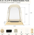 Goplus Sports Tent, Instant Pop up Weatherproof Shelter, Portable & Foldable Outdoor Clear View Bubble Tent w/Carrying Bag, Floor Mat, Watch Sports Events Camping (1-2 Person 4.2 x 4.2 ft)