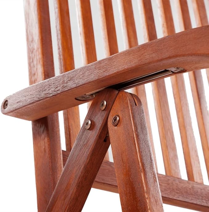 Folding Patio Chairs 2 pcs,Outdoor Lounge Chair,Portable Camping Chair,Bistro Table and Chairs Outdoor,Easy Storage and Transport,for Balcony/Garden/Backyard, Solid Acacia Wood Brown