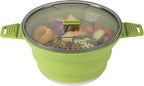 Restaurantware-Hi Tek 2.5 Liter Collapsible Camping Pot, 1 Portable Cook Pot - With Lid, Stainless Steel Bottom, Silicone Camping Cookware, For Travel Or Outdoor Hiking- Restaurantware