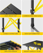 FanttikOutdoor Zeta V11 Pro Camping Table, Portable & Lightweight Folding Roll Up Table with Carry Bag, Ideal for Camping, BBQ, Picnic, Party, Outdoor Dining, Small