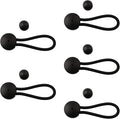 5 Pack Shock Cord Fastener Bungee Cord Clips With Adjustable Knob For Tent Boat Cover Canvas Marine Truck RV Trailer Accessories Nylon Rubber Material 13Cm Stretch Length(black)