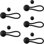 5 Pack Shock Cord Fastener Bungee Cord Clips With Adjustable Knob For Tent Boat Cover Canvas Marine Truck RV Trailer Accessories Nylon Rubber Material 13Cm Stretch Length(black)