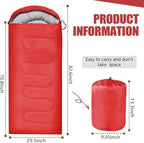 Camping Sleeping Bags for Adults Kids Waterproof Lightweight Sleeping Bag for Cold Weather or Warm Backpacking Hiking Mountaineering Indoor Outdoor Use