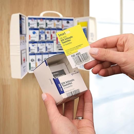 First Aid Only 1000-FAE-0103 SmartCompliance 50-Person OSHA Compliant First Aid Kit for Business, Large Plastic First Aid Cabinet with Medications, 245 Pieces