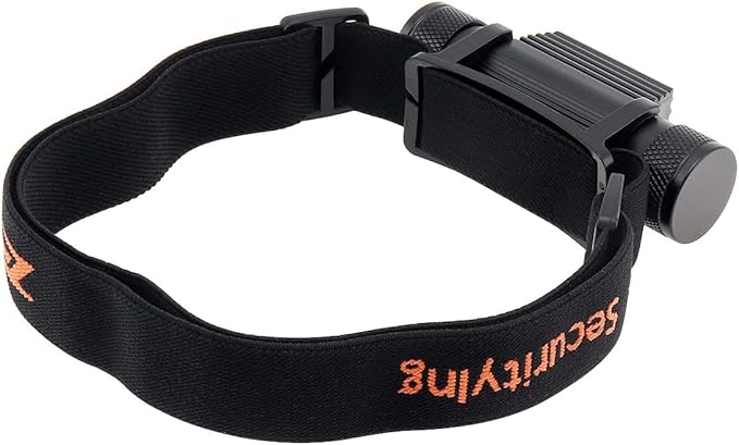SecurityIng Elastic Headband Adjustable Headlight Strap with 400mm Head Fastening Strap for 22mm - 26mm Headlight Bracket, Nylon Headlamp Straps (2pack)